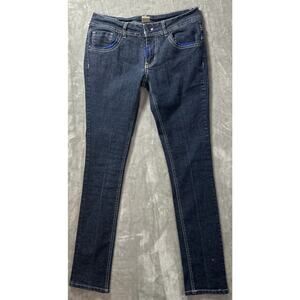 Leemo USA Women’s Jeans Size 7/8 Dark Wash Embroidered USA Hippie Upcycled